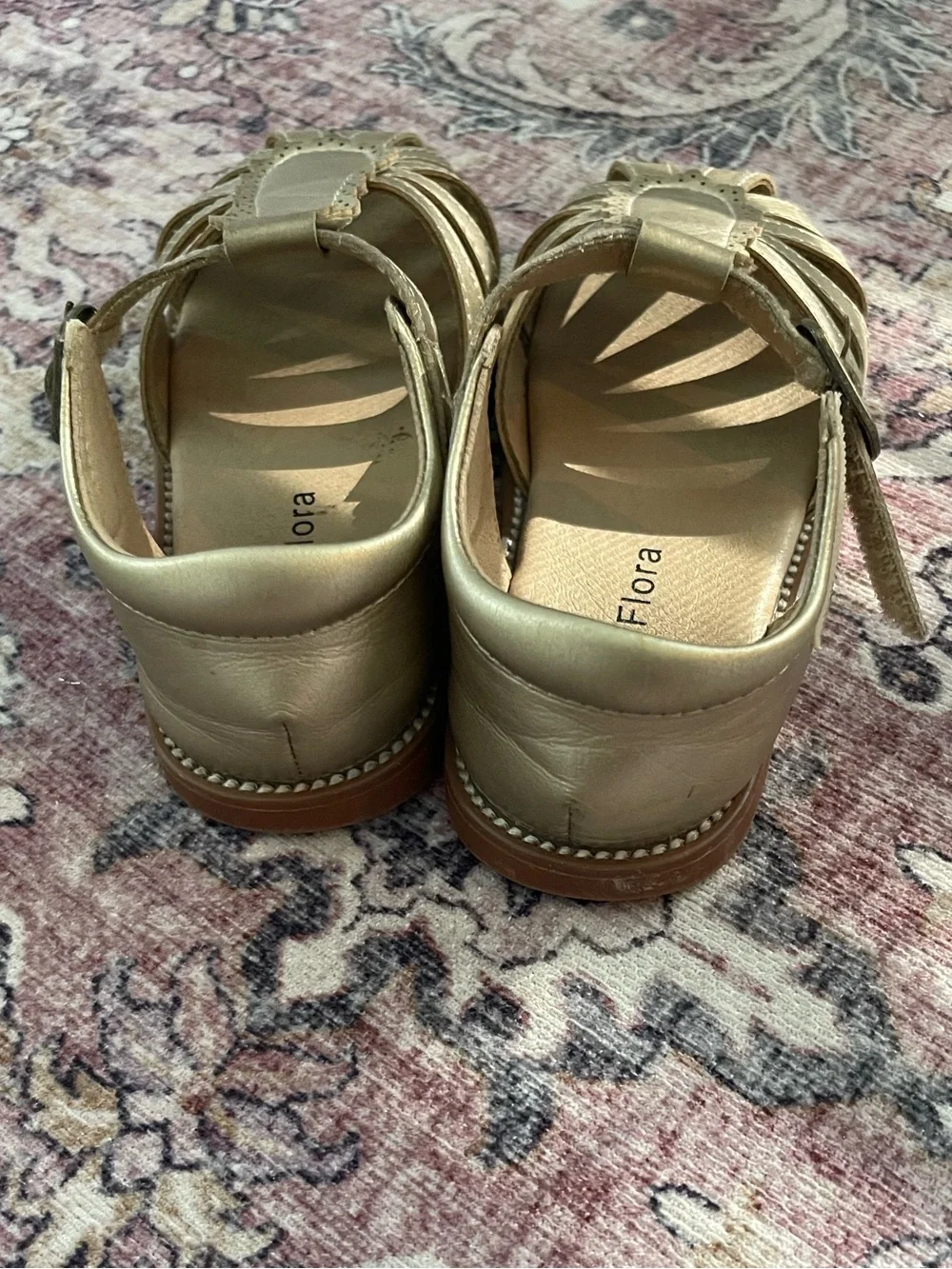 Felix & Flora Gold Closed-Toe Sandals